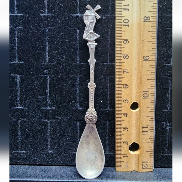 Antique Sterling Silver Spoon Windmill Top Marked/Tested+ Used